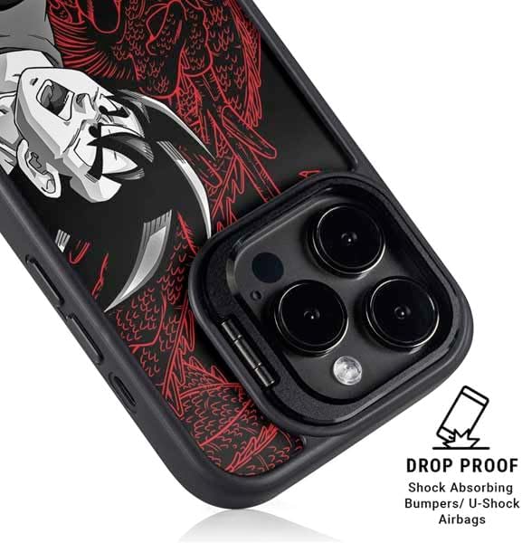 Skinit Kickstand Phone Case Compatible with iPhone 14 Pro - Officially Licensed Dragon Ball Z Goku and Shenron Design