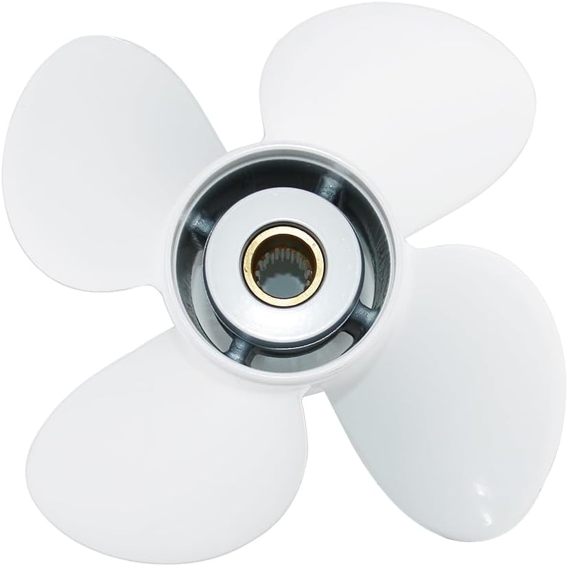 Outboard Propeller 4 Blades 12.5x19p 13.8x13p 13.8x10p 13.4x15p 13.8x11p 13x17p Compatible with Yamaha Engines T50 T60 60hp C60 F70 70hp F75 F80 85hp F90 F100 F115 130hp,15 Spline Tooth, RH, Aluminum