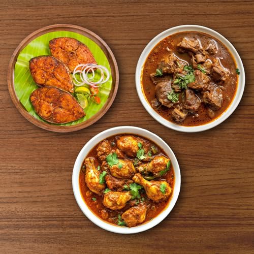 Image of ZOFF Non-Veg Curry & Marinade Mini Pack - Fish Fry Masala, Chicken & Mutton Gravy Mix - Homestyle, Preservative-Free, Ready-to-Cook - 205g (Pack of 3)