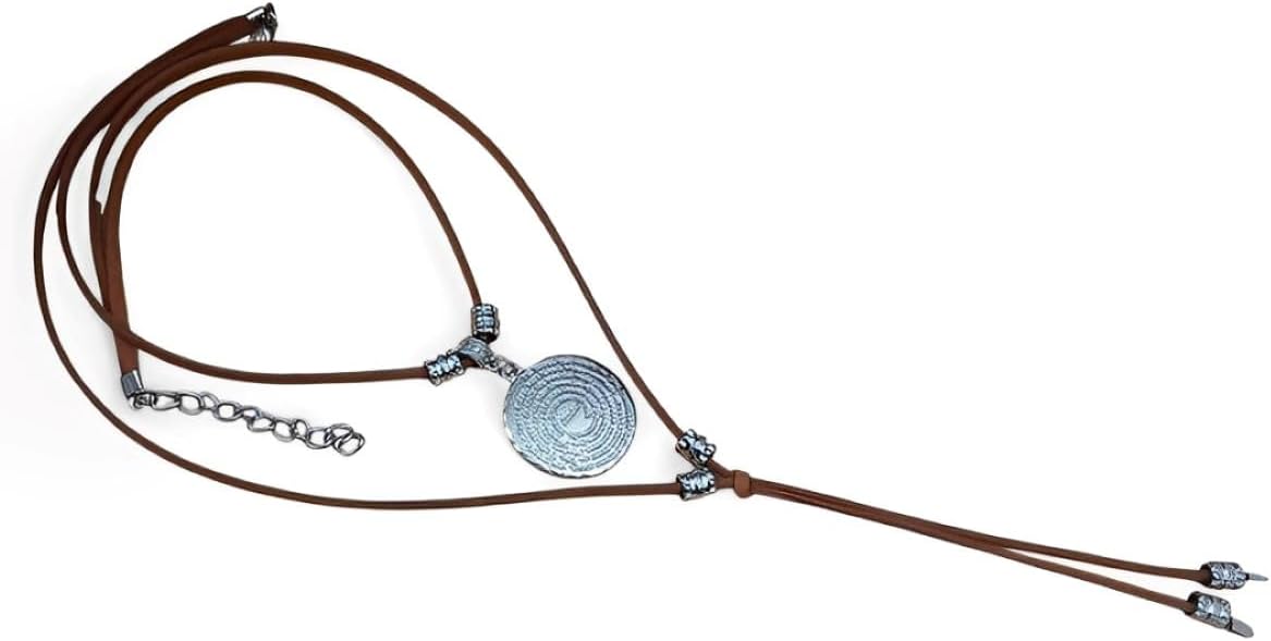 Colar De Couro Duas Voltas Pai Nosso Bijuterias Femininas