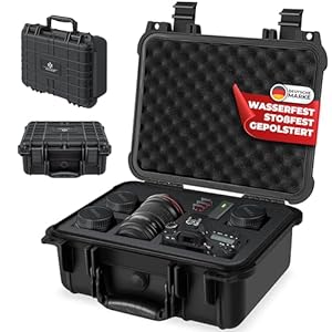 KESSER® Kamerakoffer 15 Liter, unisversal anpassbar, wasserdicht, Universalkoffer, Outdoor, wetterfester, staubdichter, Koffer, Fotokoffer mit Einlage für Kamera Objektive und Zubehör (34x30x15cm)