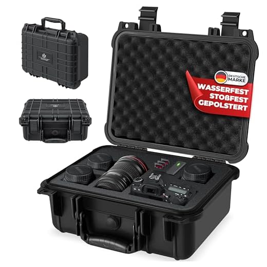 KESSER® Kamerakoffer 15 Liter, unisversal anpassbar, wasserdicht, Universalkoffer, Outdoor, wetterfester, staubdichter, Koffer, Fotokoffer mit Einlage für Kamera Objektive und Zubehör