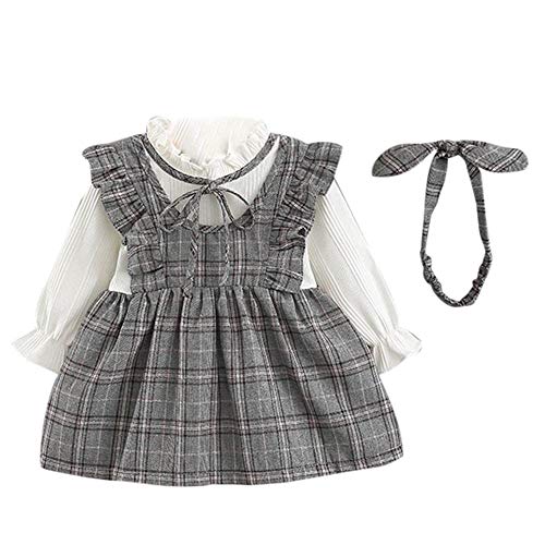 Jimmackey Neonata Bambine Bowknot Plaid Vestito