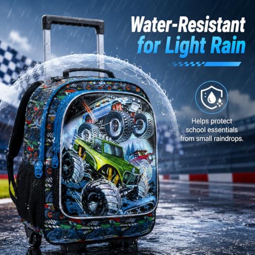 Image of CCJPX Rolling Backpack for Boys, Kids Roller School Bag with Wheels Toddler Wheeled Bookbag Elementary