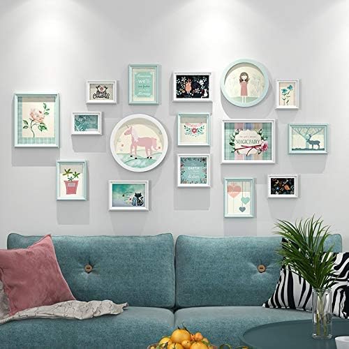 16 Pieces of Solid Wood Photo Wall Simple and Modern Wall Hanging Photo Frame Wall Creative Combination Living Room Bedroom European Photo Wall