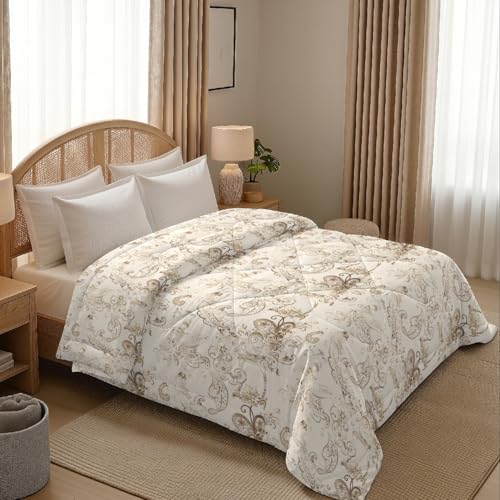 Image of MORADO Glace Cotton AC Comforter /Blanket /Quilt for Double Bed | Ultra Soft & Lightweight | All Season Reversible Comforter | Cozy Bedding for Home & Hotel|Size 90x100 Inches,Traditional Design,Double