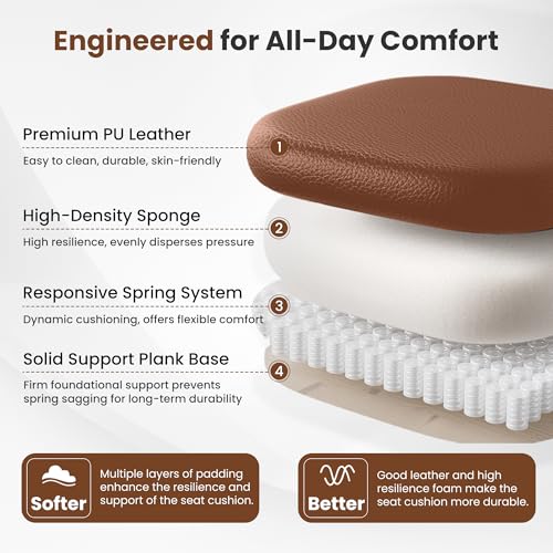 BESTFAIR Big and Tall Office Chair - 400 LBS Capacity Executive Chair with High Back & Footrest, Ergonomic Office Chair for Heavy People, Wide Padded Seat Computer Gaming Chair, Brown 2 Pack - Image 3