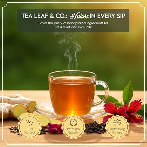 Image of Tea Gift Box Set Combo, 3 Refreshing Flavors, 100g (3.5oz), 50 Tea Bags | Premium & Aromatic Natural Ingredients, Includes English Breakfast, Turmeric Ginger, Sweet Hibiscus Cinnamon Teas, Easy Brew