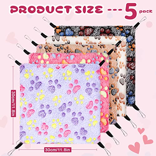 Photect 5 Pcs Double Layer Ferret Hammock Small Animal Hanging Hammock Bunk Bed Ferret Toys Rat Cage Accessories Soft Plush Rat Hammock For Ferret Rat Sugar Glider Pig Guinea Parrot Hideout Play Sleep #TOP1