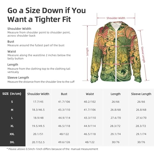 Sun Protection Hoodie Shirt Vine Flowers UPF 50+ Long Sleeve Outdoor Rash Guard for Men Women2