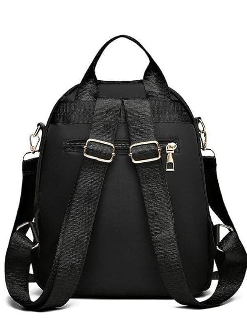 Image of Premium Designer Women's Backpack Purse - Stylish Nylon Backpack for Women, Fashion Travel Daypack with Anti-Theft Pocket, Lightweight & Durable Travel & Office Bag with Gold Zipper