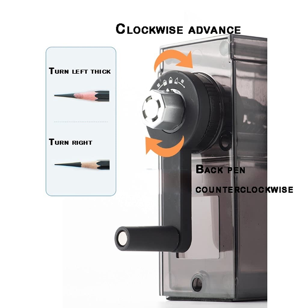 Taille-crayon Manuel Pencilsharpener Simple Transparent Sharpener suitablefor No.2pencil Childrenandadults grande capacité réglable Nib Pencil Sharpener (Color : A)