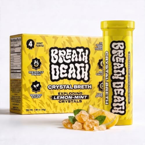 Breath Death Breath Freshener Crystals, Zinc Crystals, Lemon Mint, 4 tubes