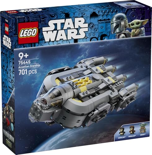 LEGO Star Wars 75445 The Mandalorian and Grogu Le Vaisseau des Anzellans - Jouet de Construction - Maquette - 3 Figurines & Établi de Droïde - Cadeau d'Anniversaire pour Garçon, Fille ou Fan dès 9 ans