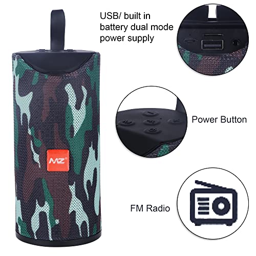 Image of MZ TG-113 (Portable Bluetooth Speaker) Dynamic Thunder Sound with High Bass 10 W Bluetooth Speaker (Green Camouflage)