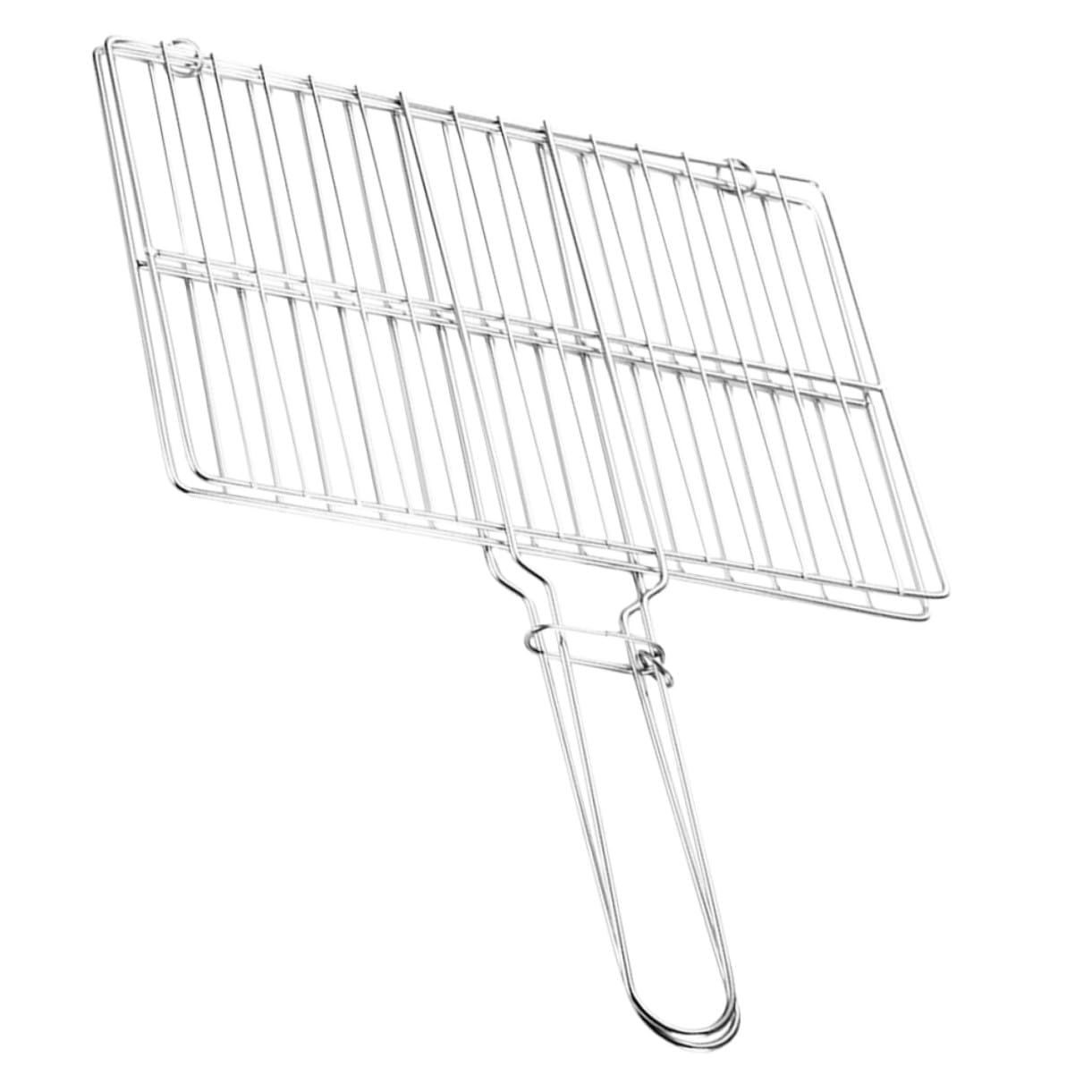 INOOMP Cestello per Barbecue in Acciaio Inossidabile, Rete Porta Pesce Spessa e Portatile con Manico, per Grigliare Pesce e Verdure All'aperto Durante Picnic e Barbecue