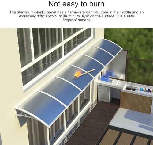 Window Door Awning Canopy - Outdoor Awning for Window & Door, Front Overhang with Aluminum Bracket, Perfect for Porch, Patio, Deck - 60x60cm (23.6x23.6in)