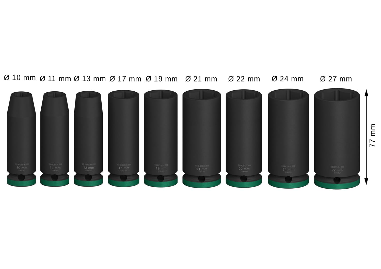 Bosch 9X PRO Juego de llaves de impacto (83 x 46 mm, accesorios profesionales taladros y destornilladores)