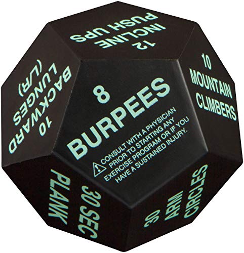 Juliet Paige Exercise Dice for Fitness, Gym Workouts, WOD, Home Bodyweight HIIT, and Adult Sports Training - 4 Inches in Diameter - 12 Sided (Green (Beginner)) - Thumbnail 5
