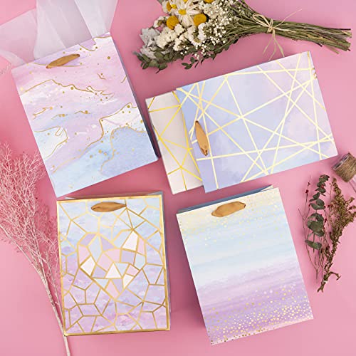Loveinside-Medium-Size-Gift-Bags-Colorful-Marble-Pattern-Gift-Bag-with-Tissue-Paper-for-Shopping-Parties-Wedding-Baby-Shower-Craft-4-Pack-7-X-4-X-9