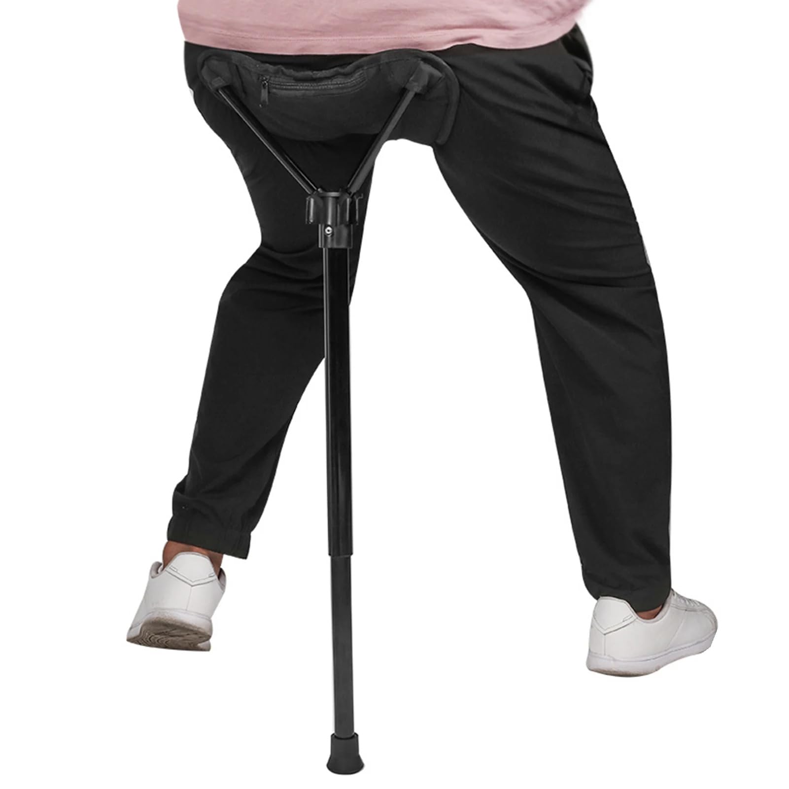 Taburete telescópico plegable, altura ajustable, aleación de aluminio, ligero, 450 g, para senderismo, camping, conciertos, con bolsa de transporte