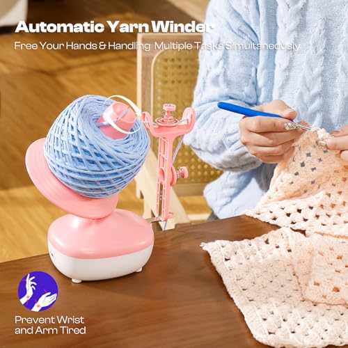 image for Caydo Yarn Winder, Electric Yarn Ball Winder Mini, Automatic Yarn Cake