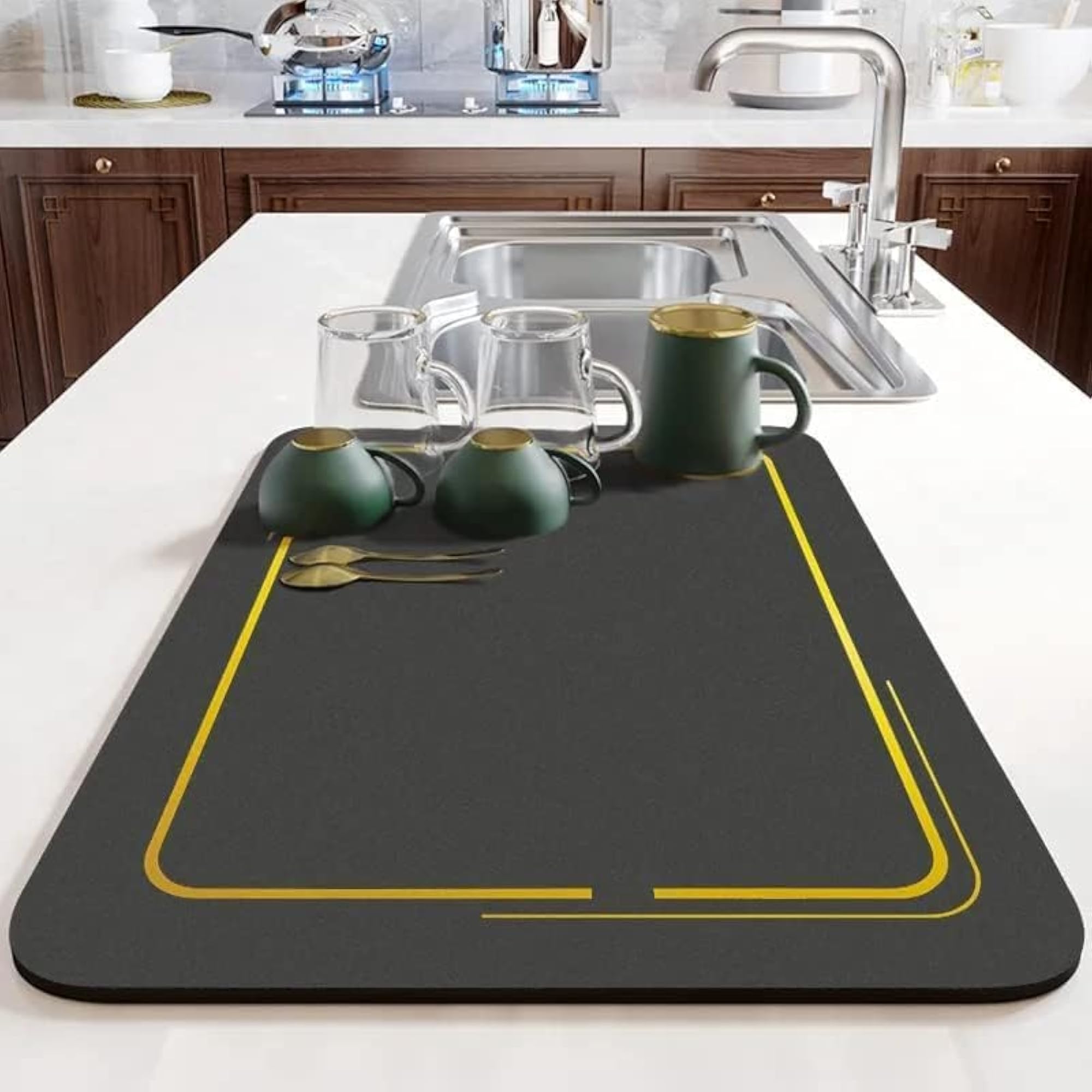 Dish Drying Mat for Kitchen, Water Absorbent