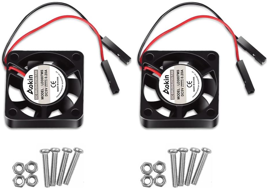 I O Board GeeekPi 2PCS Raspberry Pi Ventilateur De Refroidissement 40x40x10mm DC 5V Brushless CPU Cooling Fan Pour Raspberry Pi 4 Modèle B, 3B , Raspberry Pi 3/2 Modèle B(Noir Carrier Board