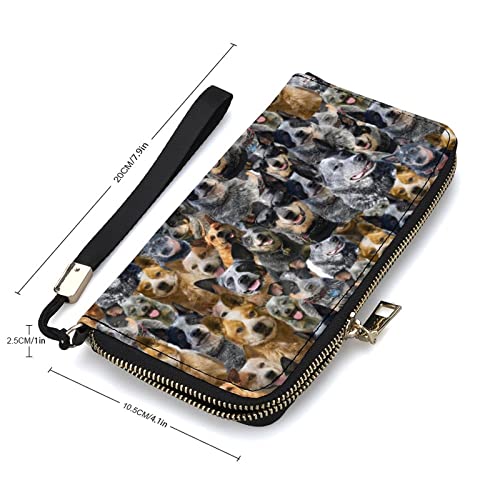 Australian Cattle Dog Gifts for Women Men, Funny Dog Print Wallet for Dog Lover/Puppy Mom/Pet Owner, PU Leather Coin Purse Credit Card Holder, Australian Cattle Dog Long Wallet2