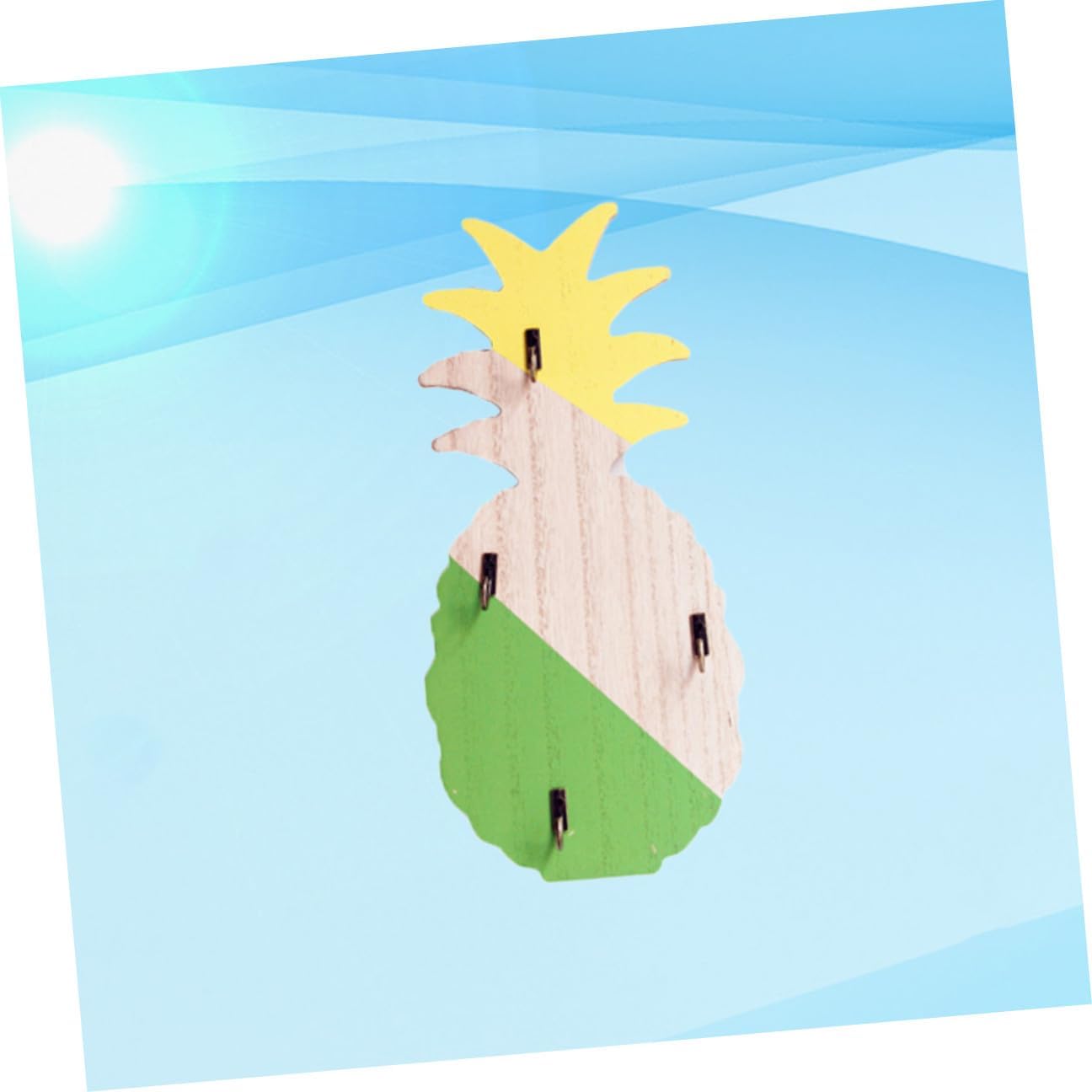 Homoyoyo Wood Pineapple Coat Hooks Wall Mount, Colorful Cactus Wooden Wall Hanging Hooks for Clothes Hats Towels, Home Decorative Storage Organizer for Entryway and Bedroom