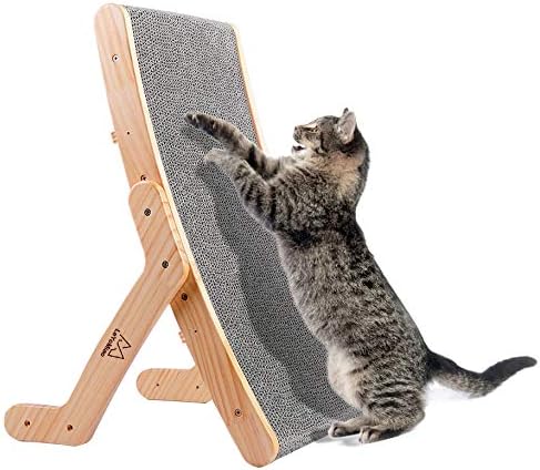 LeYoMiao Cat Scratch Board Wooden Cats Scratching Board Cat Bedding Scratch Pad with Three Changeable Shapes, Wear and Scratch…