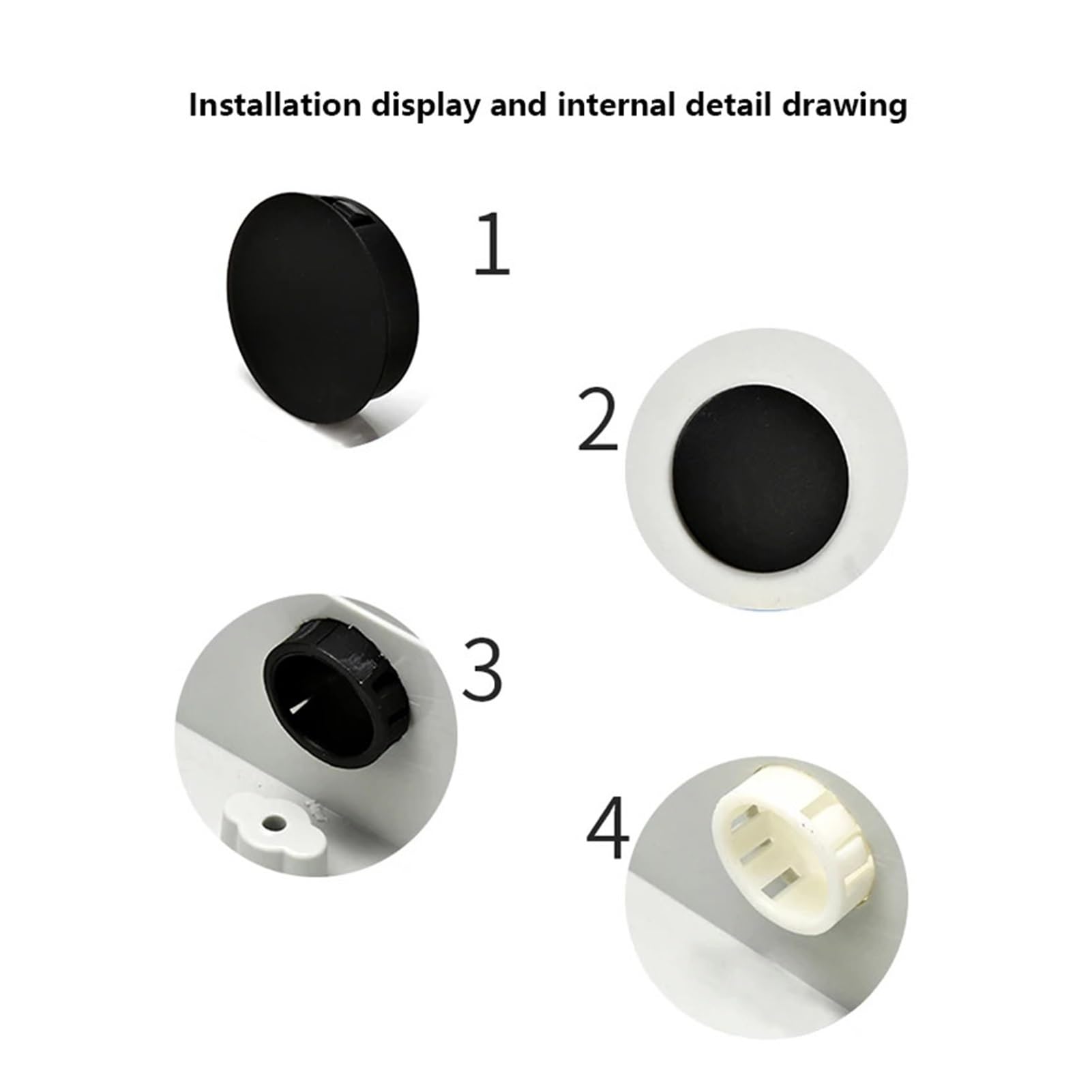 Tapones for orificios de plástico a presión, cubiertas de escritorio/mesa de nailon de 8-75 mm(Black,HP-75_10 PCS)