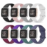 EverAct 8 Pack Bands Compatible with Fitbit Versa 2 / Fitbit Versa/Versa Lite/Versa SE, Soft Waterpr