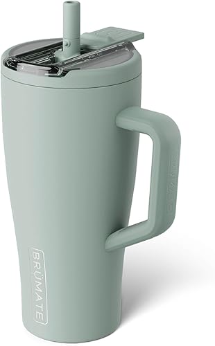 Miniatura 23 de BrüMate Era Flip - Vaso de 40 onzas con tapa con pajilla cubierta 100 % a prueba de fugas, popote higiénico cubierto, botella de agua de acero