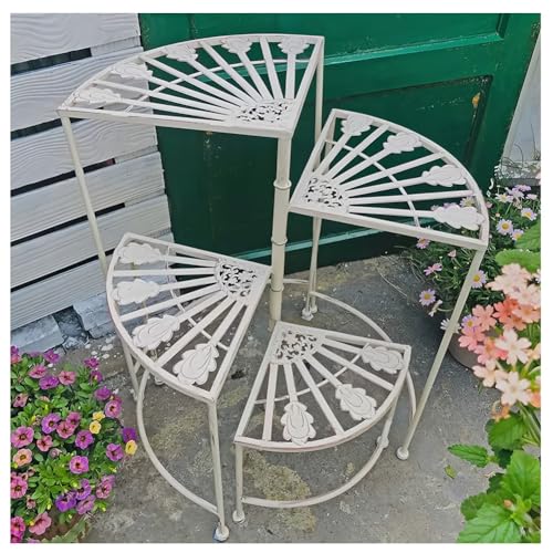Support à plantes rotatif 4 niveaux pliable et modulable pour extérieur