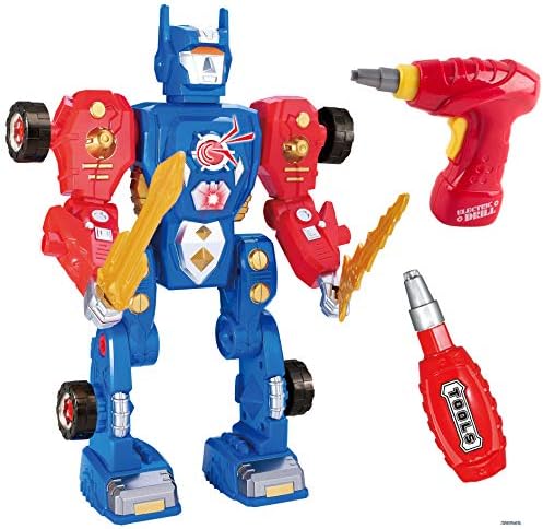 Memtes Take-A-Part Robot Building Toy with Lights and Sounds, Power Drill (31 Pieces)
