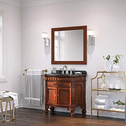 Ove Decors Buckinghamsgl Vb 36-Inch Wide Vanity With Black Marble Countertop And Ceramic Basin, Dark Cherry #TOP1