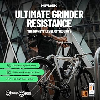 Hiplok D1000 Anti Angle Grinder D Lock for Bicycle, E-Bike & Motorcycle, Sold Secure Powered Cycle Diamond, Art 4 Star Rated, Heavy Duty High Security Bike Lock with 3 Keys