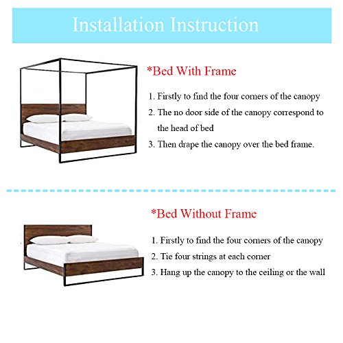 Jqwupup Canopy Bed Curtains Queen- 4 Corner Post Canopy For Bed, Bed Canopy For Adults, Bedroom Decor (Queen Size, White) #TOP5