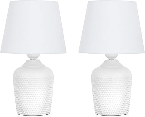 Miniatura 8 de Juego de 2 lámparas de mesa pequeñas de 12 pulgadas, lámparas de mesita de noche para dormitorio, habitación de los niños, bonitas lámparas de