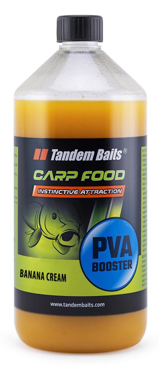 Tandem Baits Carp Food PVA Booster Banana Cream | Carp Booster Liquid | Carp Fishing Without Effort | Boilies Bait for Big Fish Fishing | Carp Accessories for Professionals & Hobby Anglers 1000 ml