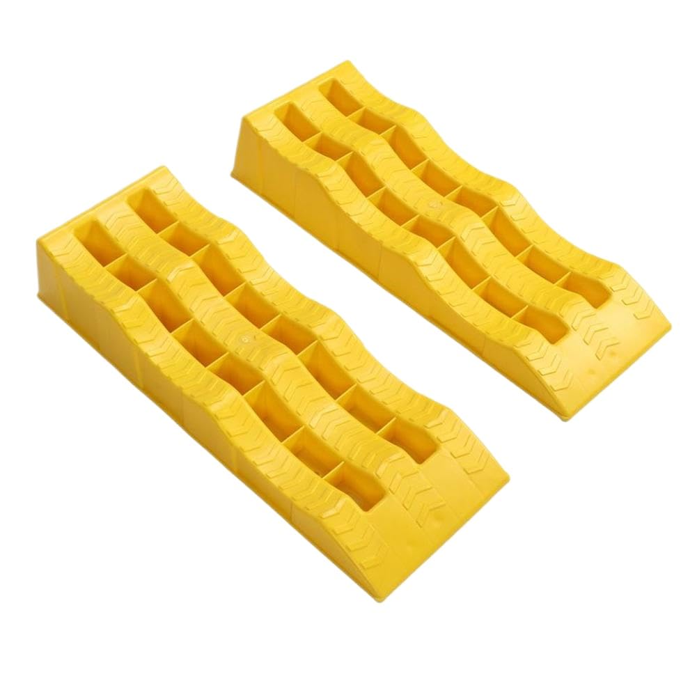 RV Leveling Ramps Blocks 3 Stage Yellow Trailer Camper Wheel Chocks Compatible With RV Trailer Camper
