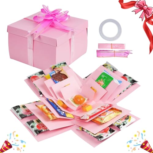 scatola regalo 5 strati cioccolato,scatola regalo esplosiva natalizia,Scatola Sorpresa Grande Che Si Apre, Anniversario di Matrimonio Fai da Te, Scatola a Sorpresa Fai da Te per Foto-A