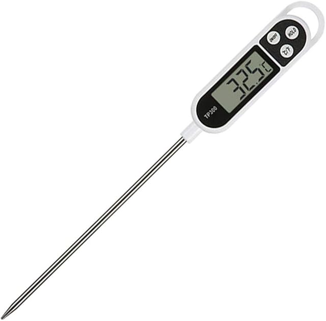 Cooking Thermometer,INRIGOROUS Digital Meat Thermometer with Instant Read,Long Probe,Auto Off,LCD Screen Kitchen Thermometers for BBQ, Meat, Sugar, Milk, Water, Jam, Grill (1)