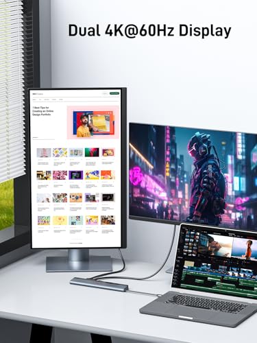 Image of USB C Docking Station Dual Monitor 4K@60Hz, 12-in-1 Laptop Dock with 2*HDMI, 4*USB, Thunderbolt 3 /4 Dock, SD /TF Slot, Ethernet, Audio, 96W Power Adapter, for HP, Lenovo, Dell, ASUS,Surface