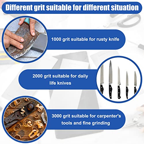 3 Pieces Diamond Sharpening Stone Diamond Knife Sharpener Plate Honing Whetstone For Kitchen Sharpening Dull, Blunt Or Tired Edges (1000/ 2000/ 3000 Grit) #TOP2