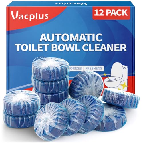 Vacplus Toilet Bowl Cleaner Tablets, 12 Pack, Auto Cleaning,...