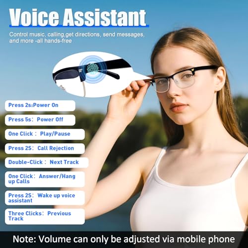 Image of GenXenon AI Glasses for Men Women, Powered by ChatGPT, AI Real-time Translation,Bluetooth Translator Glasses with Speaker,No Subscription,Smart Glasses for Work Travel-Silver