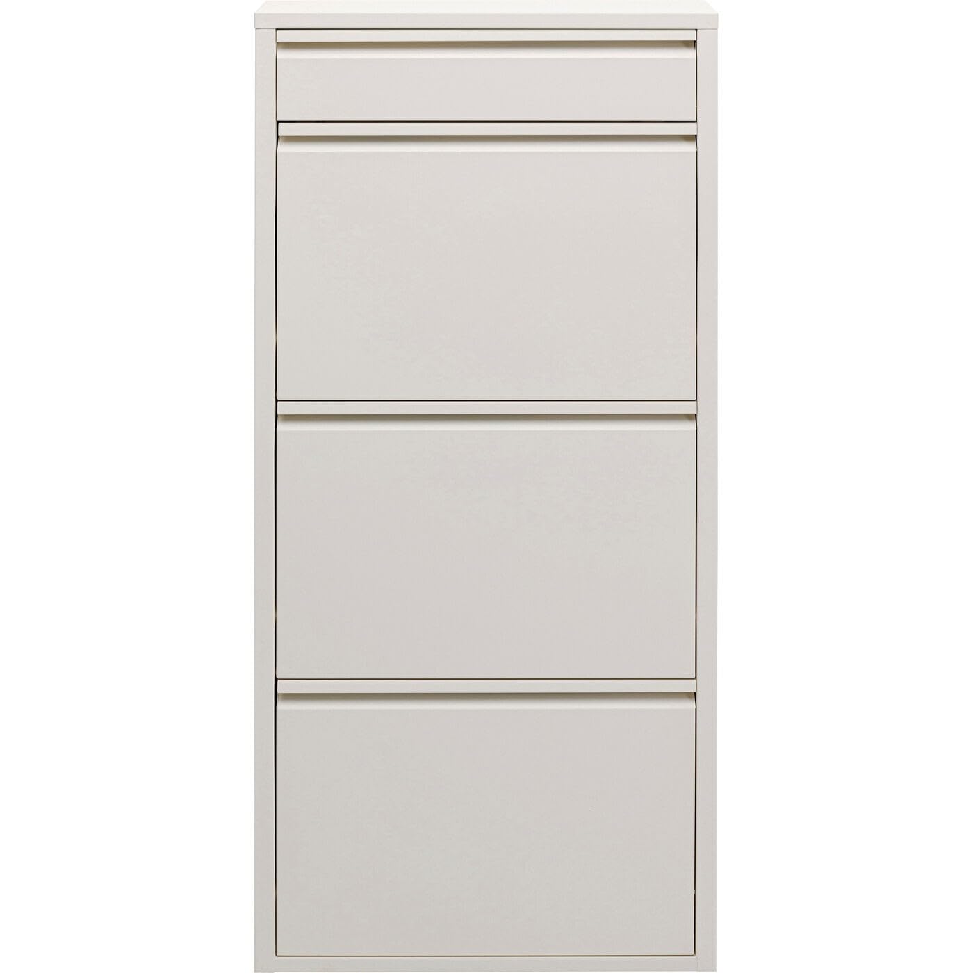 KARE Design Shoe Container Caruso 3 Plus 1, Cream, Steel, 4 Tipping Compartments, Space for 6 Pairs of Shoes, Slim, Space-Saving, Storage Space, Hallway, Floor, 115x50x15 cm (H/W/D)