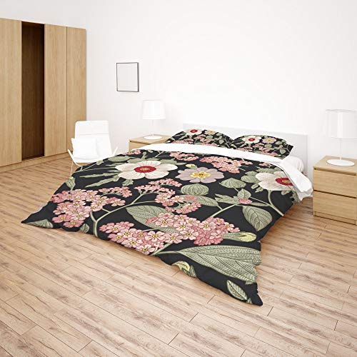 Parure de lit fleurs polyester ultra doux CHEHONG linge de maison durable - 5